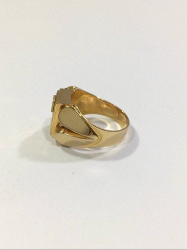 Bague 50.5 Bague Chevalière or rose monogrammée H 58 Facettes 949551