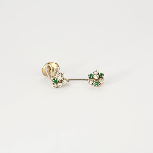 Boucles d'oreilles Pendants d'oreilles, emeraudes et diamants, or gris. 58 Facettes