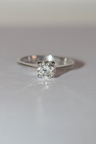 Bague Solitaire Sur Or Blanc 0.53 ct