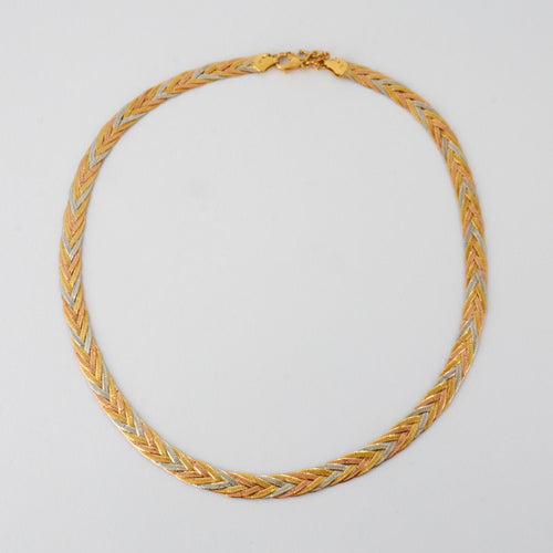 Collier Collier 3 ors maille tressée 58 Facettes