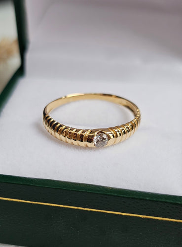 Bague 55.5 Bague Diamant or jaune sertie d'un diamant 58 Facettes 669