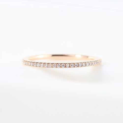 Bague 54 Bague en or rose sertie de diamants taille brillant en canal 58 Facettes J0100324