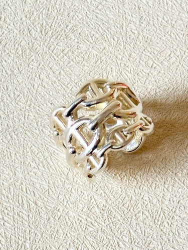 Bague 55 Bague HERMÈS modèle Chaîne d'ancre enchaînée T.55 58 Facettes WC-2025-1577