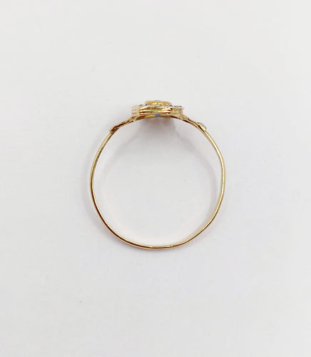 Bague 56 Bague Art Déco or monture géométrique et pierre bleue (circa 1930) 58 Facettes A06281