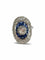 Bague ancienne or blanc saphirs et diamants 1,6 ct