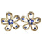 Boucles d'oreilles Boucles d’oreilles fleurs saphirs et diamants en or jaune 14K 58 Facettes