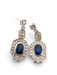 Boucles d'oreilles Boucles d'oreilles en or blanc avec saphirs et diamants 58 Facettes