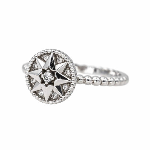 Bague 54 Dior Bague Rose des vents Or blanc Diamant 58 Facettes 4544006RV