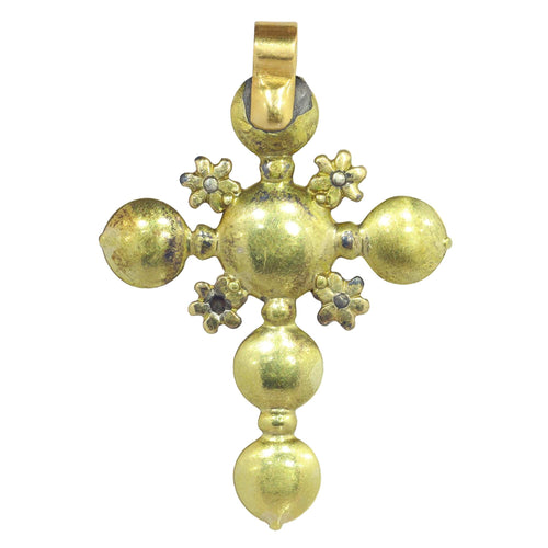 Pendentif L'élégance de l'Antiquité : la croix géorgienne en or et diamants 58 Facettes 22132-0319