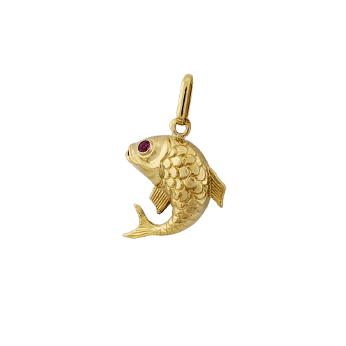 Pendentif Pendentif Poisson en or jaune et rubis 58 Facettes 33092