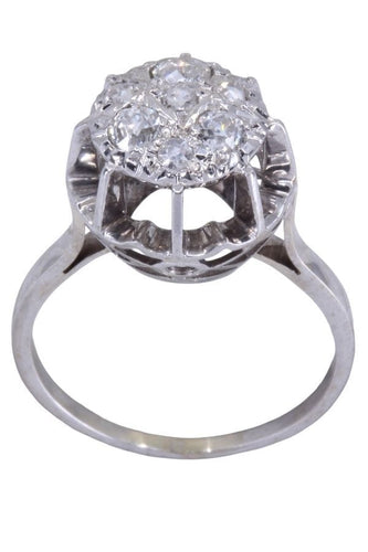 Bague 55 Bague or blanc diamants 58 Facettes 090271