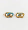 Boucles d'oreilles Dormeuses victorienne or jaune infini et émail bleu (circa 1870) 58 Facettes A06050