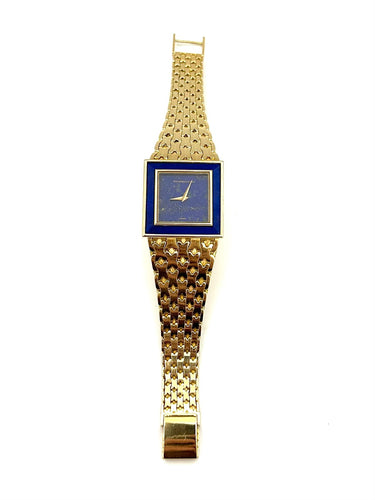 SCHLEGEL & PLANA / GAY Frères - Importante montre vintage or jaune et lapis