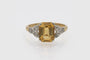 Bague Bague Art Nouveau avec citrine et diamants en or jaune 14k et platine 58 Facettes 11707