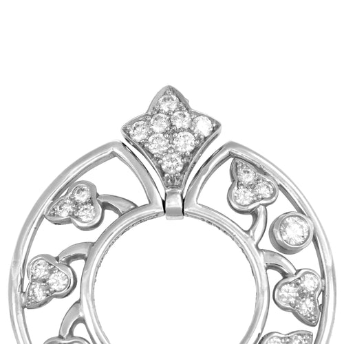 Pendentif Rond Or Gris et Diamants