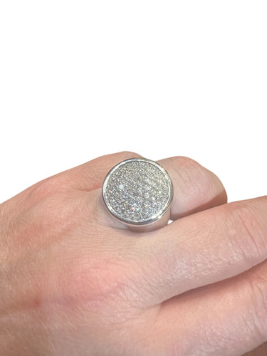 Bague 54.5 Bague or blanc diamants 2.15 cts 58 Facettes 7409 A