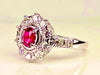 Bague 51 Bague marguerite or blanc rubis et diamants 58 Facettes AB413