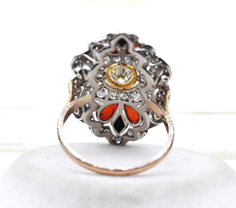 Platinum Ring Diamonds Art Nouveau