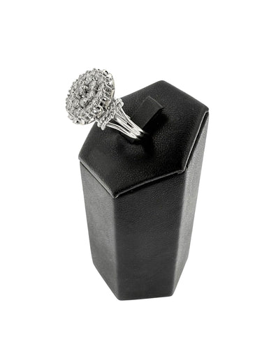 Bague 55 Bague cocktail vintage certifiée HRD or blanc et diamants 58 Facettes