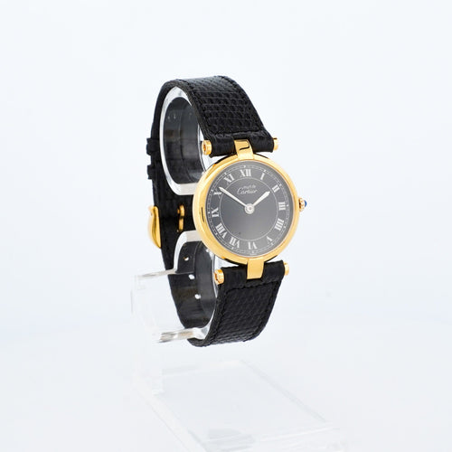 Montre CARTIER - Montre Must Vendôme - Black roman dial - SM 58 Facettes