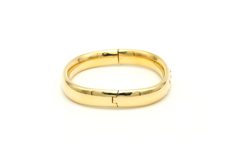 Bracelet Bracelet contemporain en or jaune serti de diamants taille brillant 58 Facettes B671