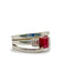 Bague 58 Bague or blanc rubis 1,40 ct et diamants 58 Facettes