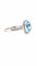 Bague en or blanc topaze bleue et diamants