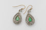 Boucles d'oreilles Antique yellow Gold and Silver Earrings with Emeralds and Diamonds 58 Facettes 11464