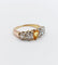 Bague jarretière antique en or rose 18k et platine, citrine et diamants