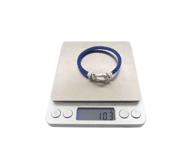 Bracelet bracelet FRED force 10 gm ob0050 t15 or blanc 18k diamants 0.9ct 2 cables 58 Facettes 269619