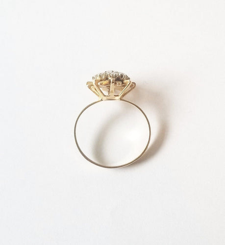 Bague 59 Bague or jaune 18k et diamants 58 Facettes