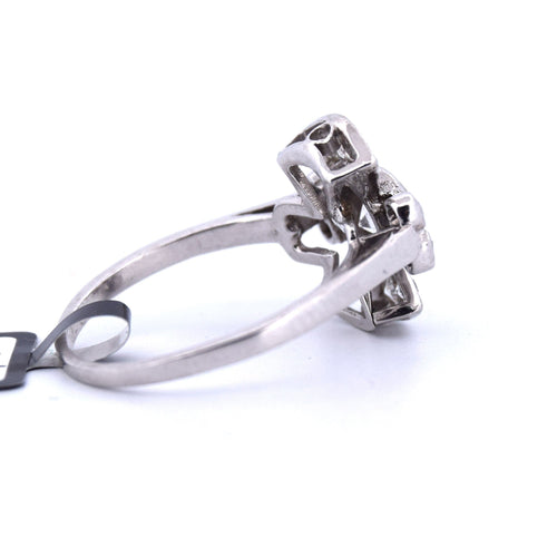 Bague 56 BAGUE EN OR BLANC AVEC DIAMANTS 58 Facettes