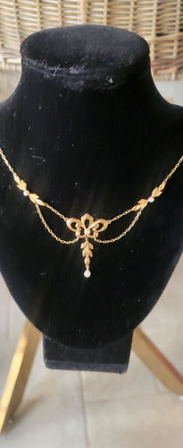 Collier Feston Art Nouveau en or jaune 58 Facettes