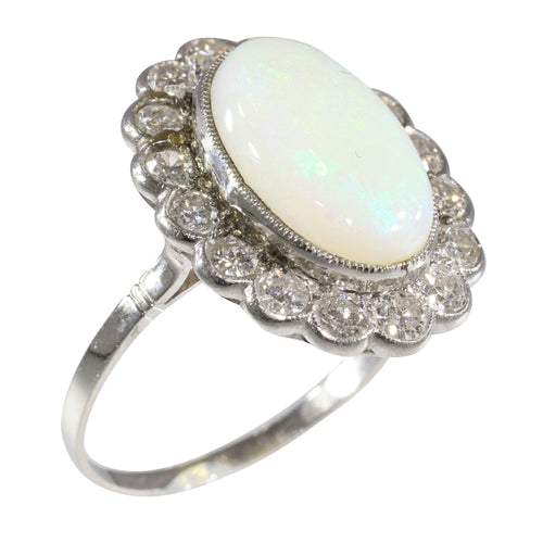 Bague 60 Élégance classique : l'attrait intemporel d'une bague opale vintage des années 1950 58 Facettes 17226-0017