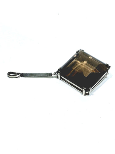 Pendentif Pendentif Quartz Fumé Et Argent 58 Facettes