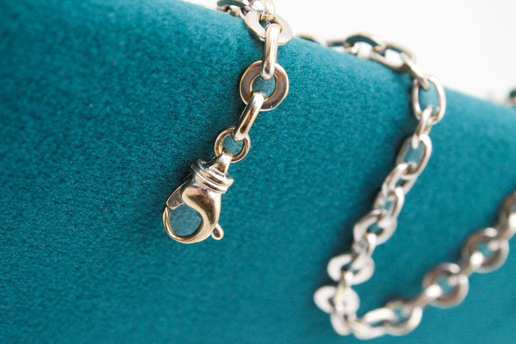 Bracelet maille jaseron or blanc