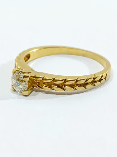 Bague 53 Bague Solitaire Or Jaune Diamant 0.30ct 58 Facettes 3022/1