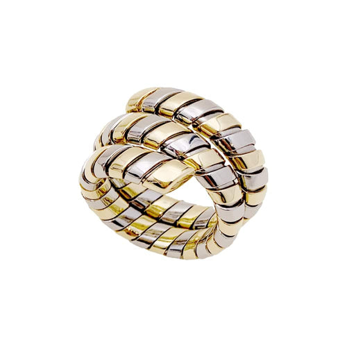 Bague 55 Bague Bulgari, "Tubogas", deux tons ors. 58 Facettes 35166