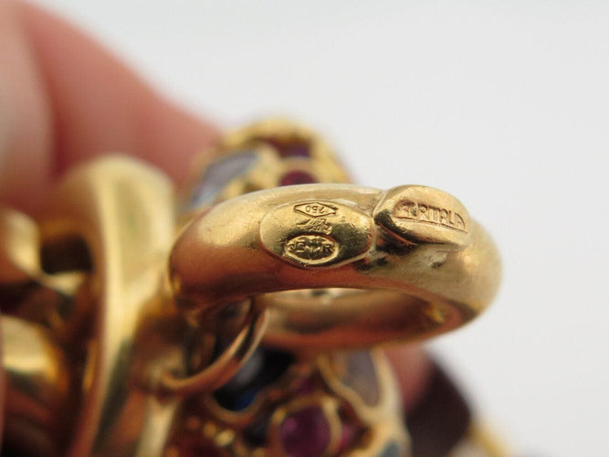 Bracelet bracelet gourmette breloques coeur zodiac t18 or jaune 18k 90.5gr charms 58 Facettes 270131