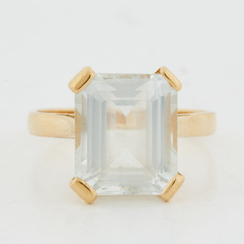 Bague 54 Bague Or Jaune - Aigue-Marine 58 Facettes RÉF 9010/14