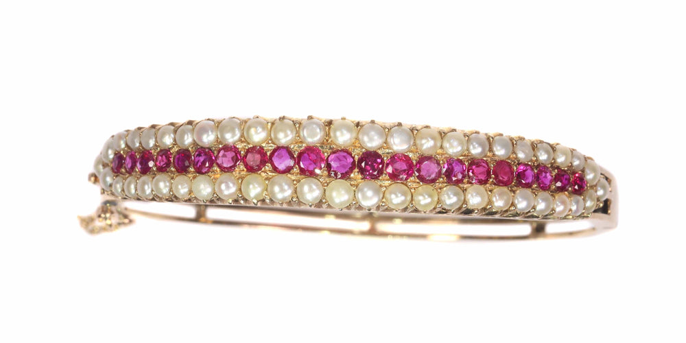 Bracelet Bijoux de la Grande Époque : Bracelet jonc victorien en rubis 58 Facettes 21273-0594