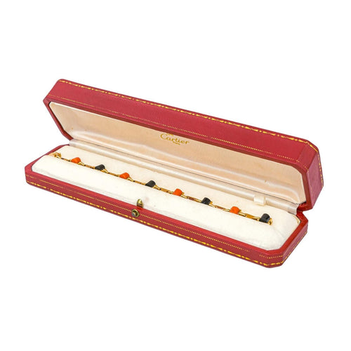 Bracelet Cartier Bracelet  Or jaune Onyx, Corail 58 Facettes 3982037RV