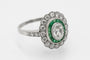 Bague 52 Exclusive platinum ring, 1.00ct diamonds, emeralds, mid-20th century 58 Facettes 11080