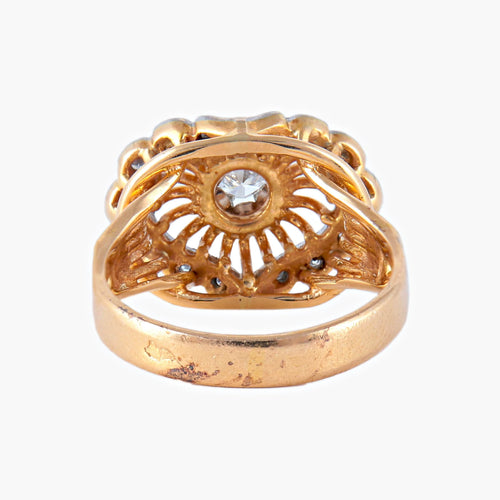 Bague 52 Bague or jaune et blanc 58 Facettes P6L15D