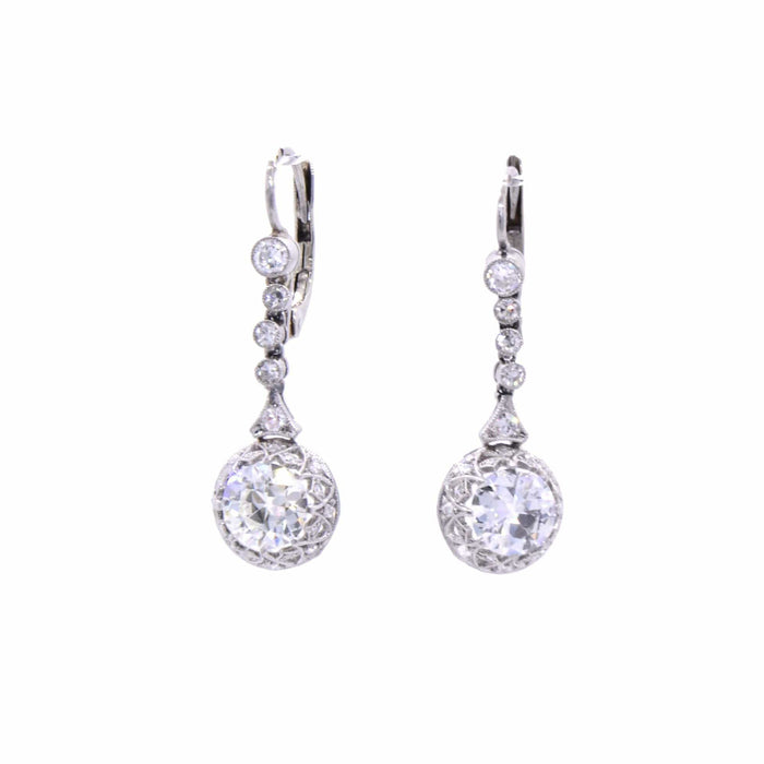 Boucles d'oreilles Paire de pendants d'oreilles bianca platine or blanc diamants 58 Facettes 103