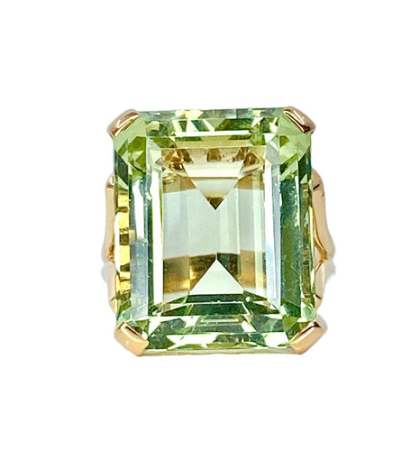 Bague en or jaune et béryl vert 20 carats