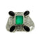56 Anillo Art Déco en Platino con Esmeralda, Ónix y Diamantes 58 Facettes 50307