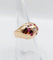 Bague 53 Bague dôme bombé art déco en or rose et diamant et rubis 58 Facettes A05230