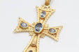 Pendentif Pendentif croix en or avec aigues-marines 58 Facettes E361590
