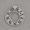 Pendentif Rond Or Gris et Diamants